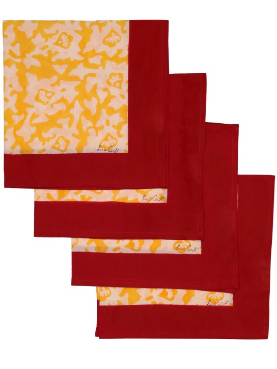 LISA CORTI: Set of 4 Arabesque Corolla napkins - Multicolor - ecraft_1 | Luisa Via Roma