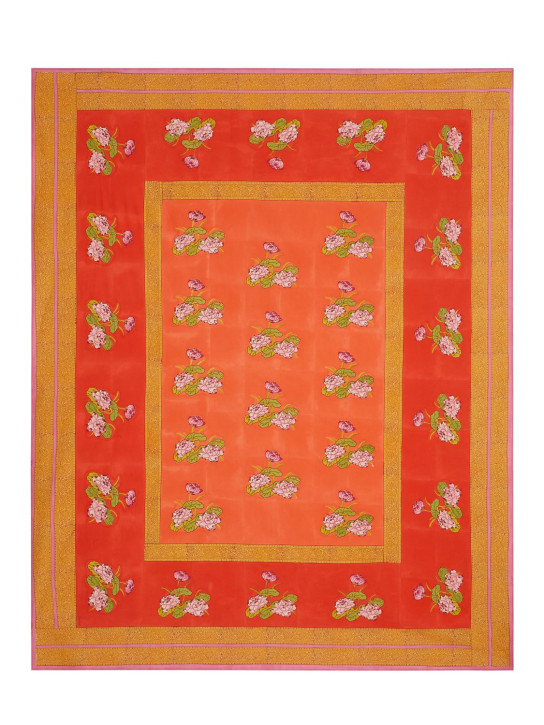 LISA CORTI: Tea Flower Redorange tablecloth - Red/Orange - ecraft_0 | Luisa Via Roma