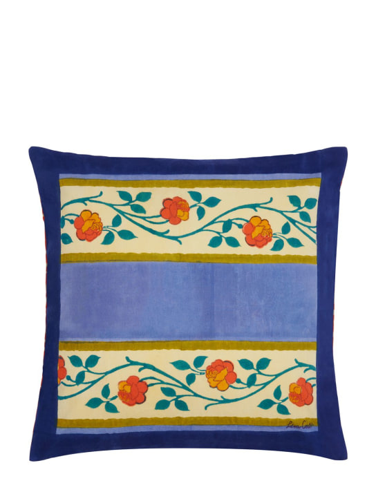 LISA CORTI: Varanasi Stripes Pervinch pillow - Mavi - ecraft_0 | Luisa Via Roma