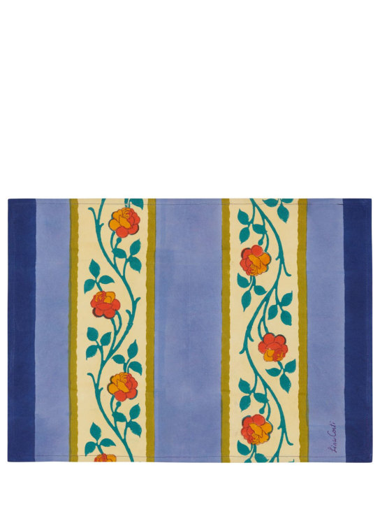 LISA CORTI: Zwei Tischsets „Varanasi Stripes Pervinch“ - Blau - ecraft_0 | Luisa Via Roma