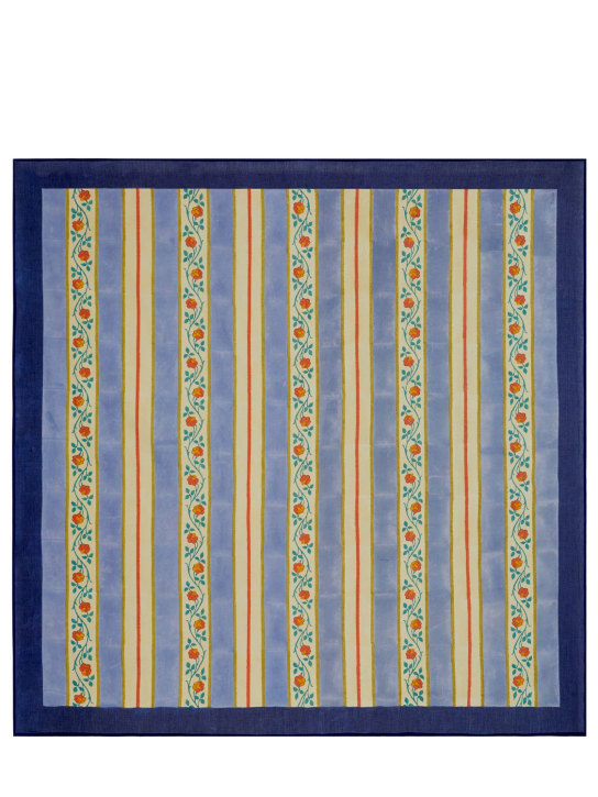 LISA CORTI: Varanasi Stripes Pervinch tablecloth - ecraft_0 | Luisa Via Roma