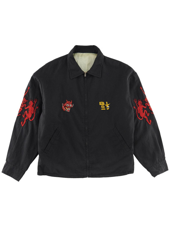 Saint Michael: Cotton jacket w/all over embroidery - Black - men_0 | Luisa Via Roma