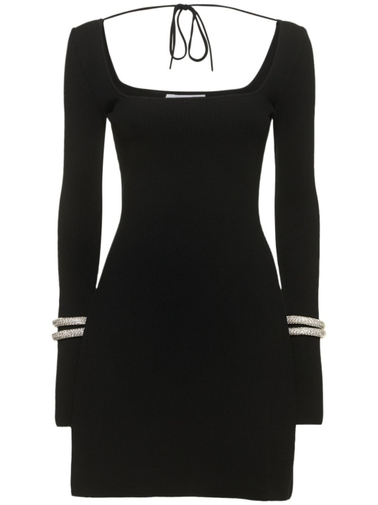 Mach & Mach: Embellished bracelet mini dress - Black - women_0 | Luisa Via Roma