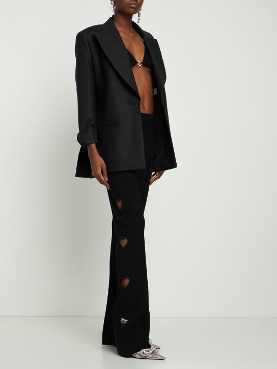 Mach & Mach: Heart cutout viscose blend pants - Black - women_1 | Luisa Via Roma