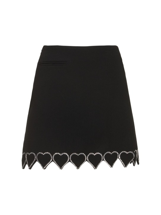 Mach & Mach: MINIROCK AUS WOLLKREPP - Schwarz - women_0 | Luisa Via Roma