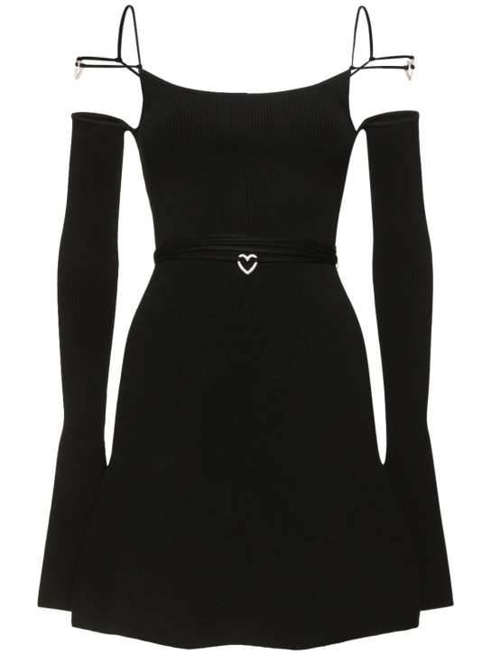 Mach & Mach: Vestito Samatha in maglia - Nero - women_0 | Luisa Via Roma