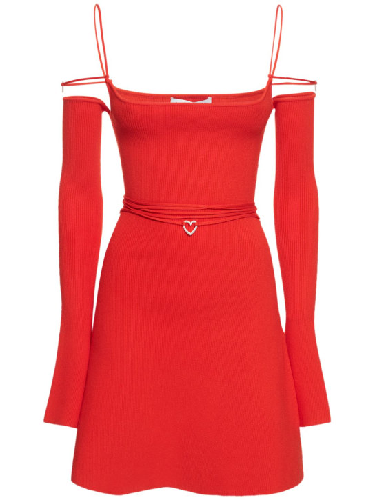 Mach & Mach: Vestido corto de punto - Rojo - women_0 | Luisa Via Roma