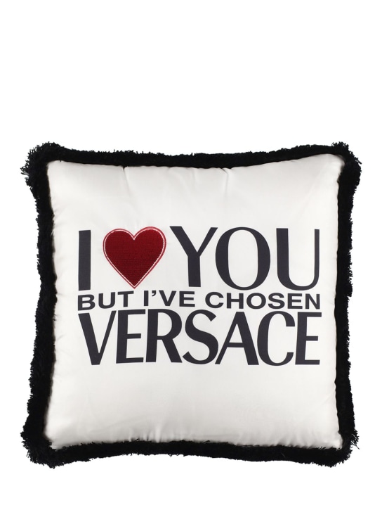 Versace: Coussin Love Versace - Blanc/Noir/Rouge - ecraft_0 | Luisa Via Roma