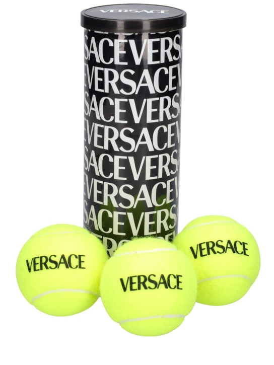 Versace: Versace répété sur le tube de balles de tennis - Jaune/Noir - ecraft_0 | Luisa Via Roma