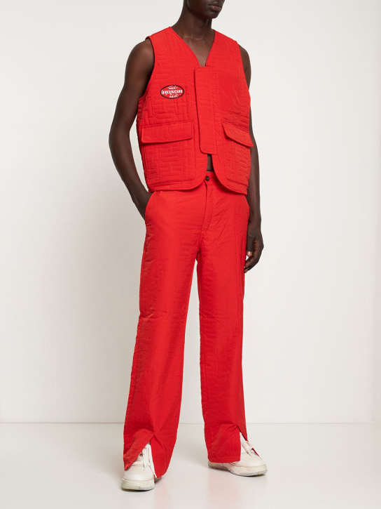 Honor the Gift: Pantaloni trapuntati con logo - Arancione - men_1 | Luisa Via Roma