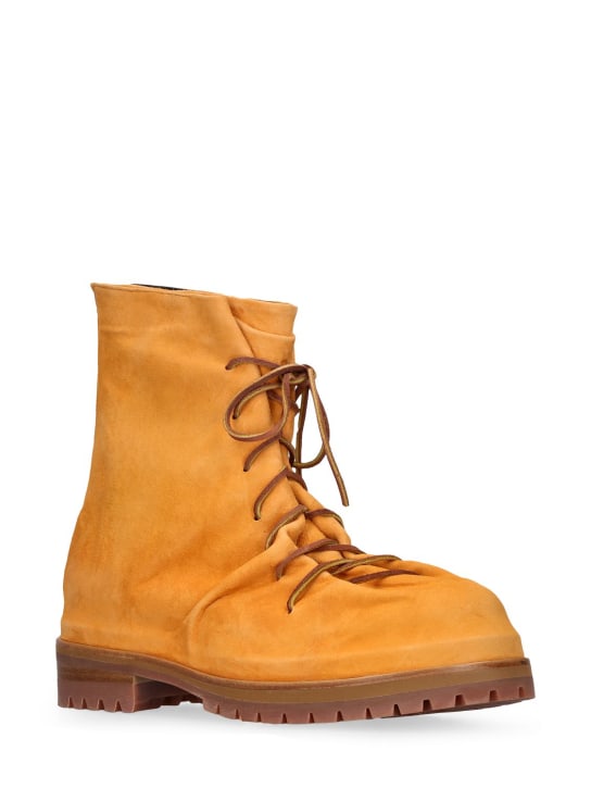 424: Wrapped suede lace-up boots - Orange - men_1 | Luisa Via Roma