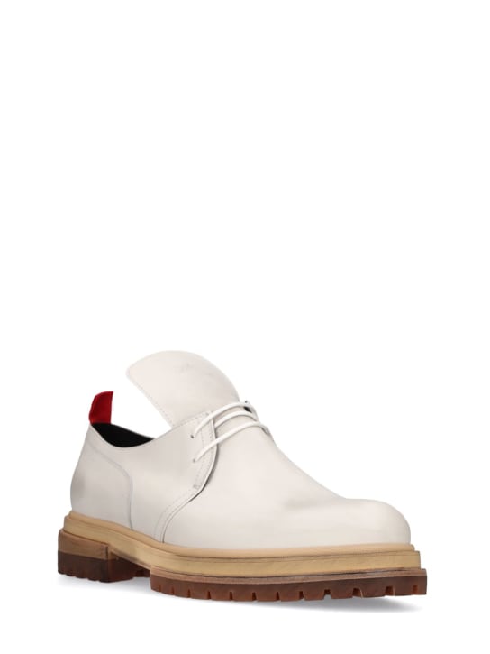 424: 가죽 레이스업 슈즈 - 화이트 - men_1 | Luisa Via Roma