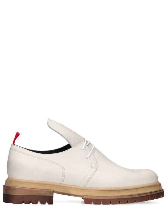 424: 가죽 레이스업 슈즈 - 화이트 - men_0 | Luisa Via Roma