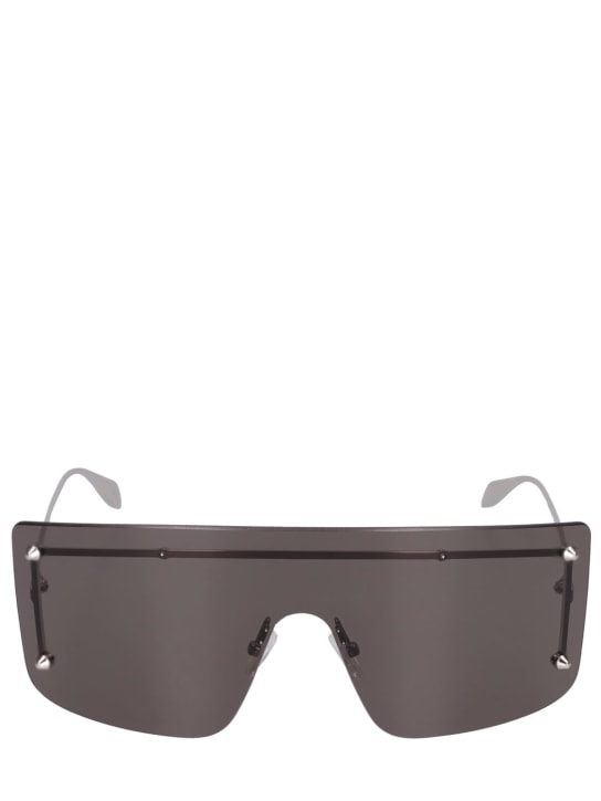 Alexander McQueen: AM0412S metal sunglasses - Silber - men_0 | Luisa Via Roma