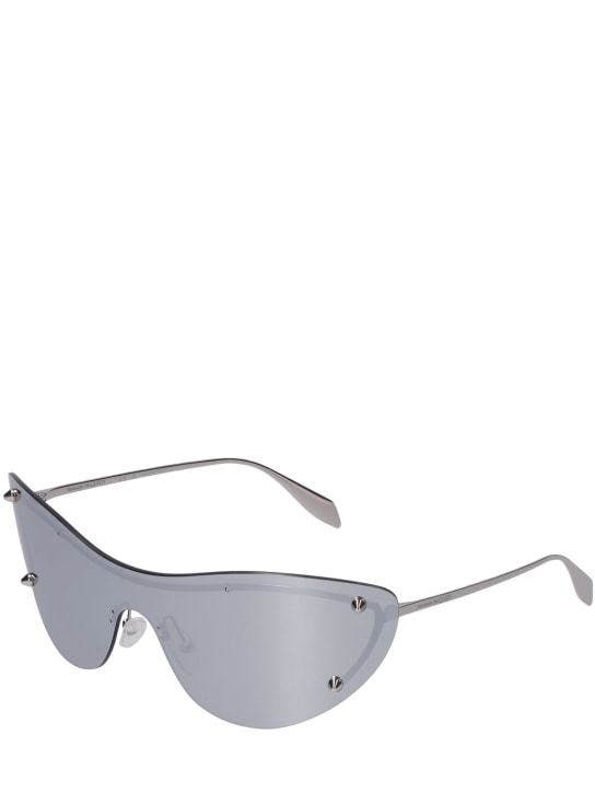 Alexander McQueen: AM0413S metal sunglasses - Gümüş - women_1 | Luisa Via Roma