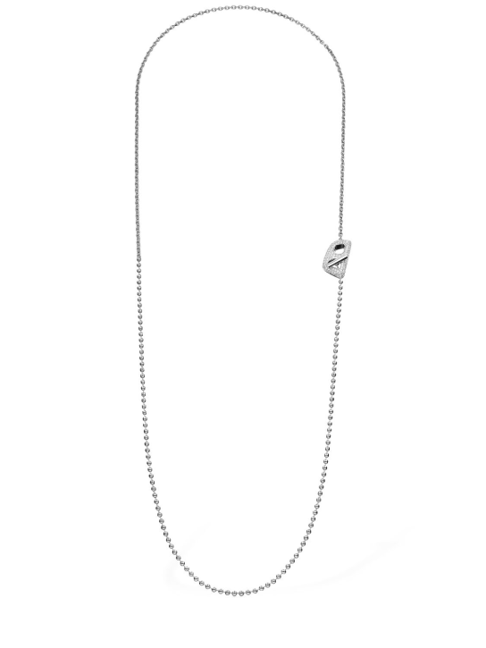 EÉRA: Stone 18kt gold & diamond long necklace - Silver - women_0 | Luisa Via Roma