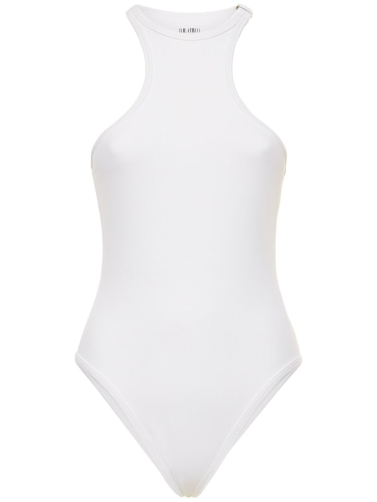 The Attico: Ribbed one piece swimsuit - White - women_0 | Luisa Via Roma