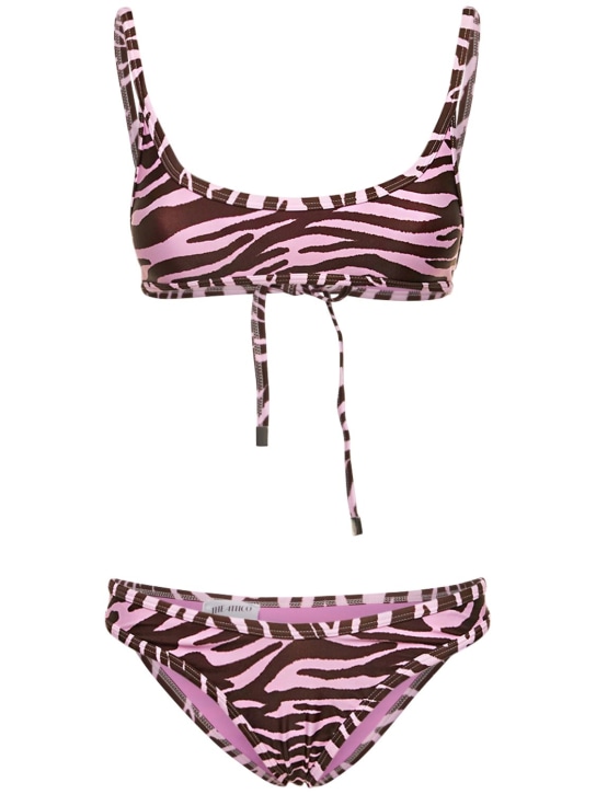 The Attico: Zebra printed bikini - Multicolor - women_0 | Luisa Via Roma