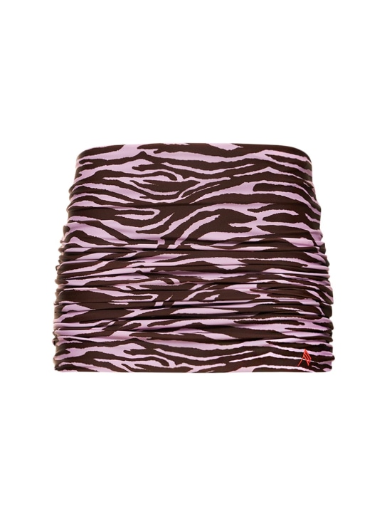The Attico: Zebra printed mini skirt - Multicolor - women_0 | Luisa Via Roma