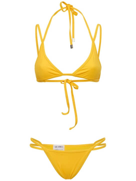 The Attico: Triangle double-strap bikini - Sarı - women_0 | Luisa Via Roma