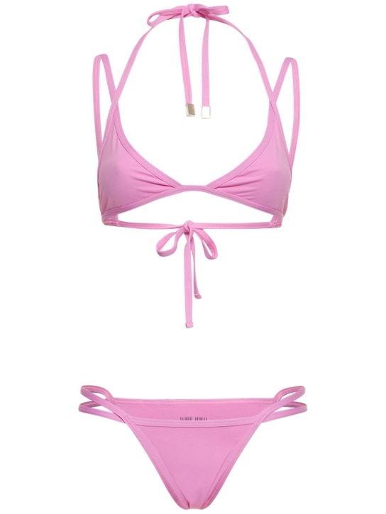The Attico: Triangle double-strap bikini - Rosa - women_0 | Luisa Via Roma