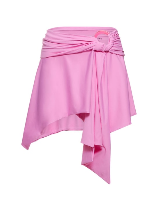 The Attico: Jersey mini skirt w/ ring - Pembe - women_0 | Luisa Via Roma