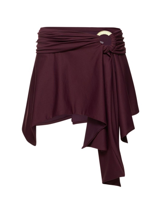 The Attico: Jersey mini skirt w/ ring - Bordo - women_0 | Luisa Via Roma