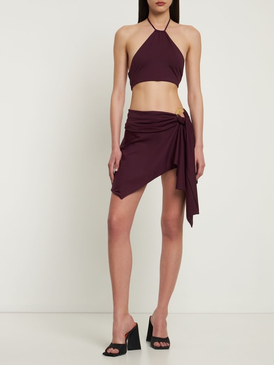 The Attico: Jersey mini skirt w/ ring - Bordo - women_1 | Luisa Via Roma