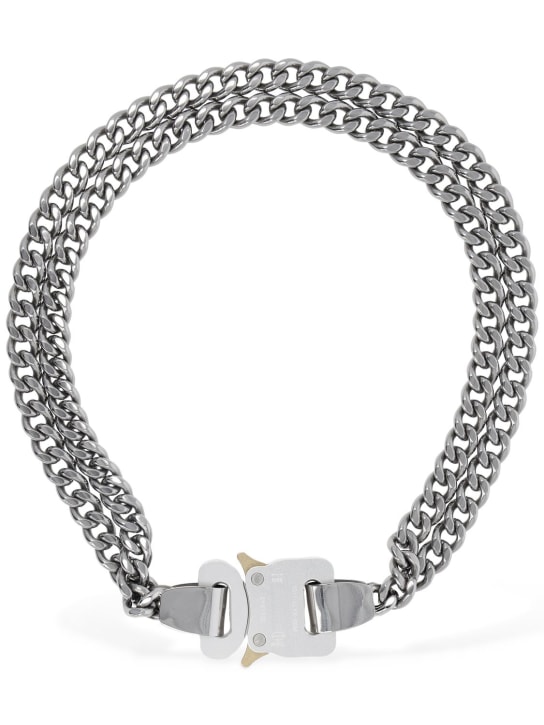 1017 Alyx 9sm: 2X chain buckle necklace - Gümüş - women_0 | Luisa Via Roma