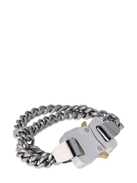 1017 Alyx 9sm: Bracelet à double chaîne avec boucle - Argent - women_1 | Luisa Via Roma