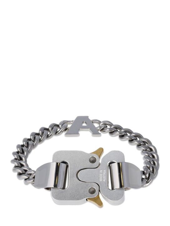 1017 Alyx 9sm: A logo charm buckle bracelet - Silver - women_0 | Luisa Via Roma