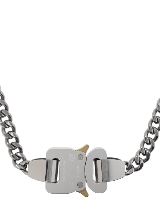1017 Alyx 9sm: Buckle chain necklace - Silver - men_1 | Luisa Via Roma