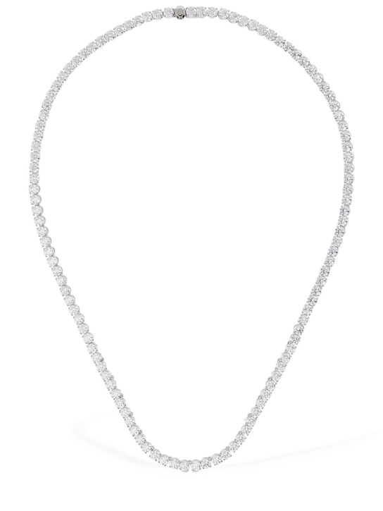 Swarovski: Matrix tennis Swarovski necklace - Silver - men_0 | Luisa Via Roma