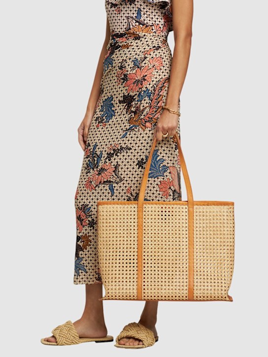 Bembien: Large Margot rattan & leather tote bag - women_1 | Luisa Via Roma