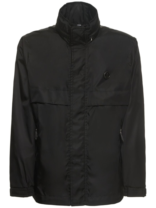 Burberry: Veste zippée en nylon à capuche Homerton - Noir - men_0 | Luisa Via Roma