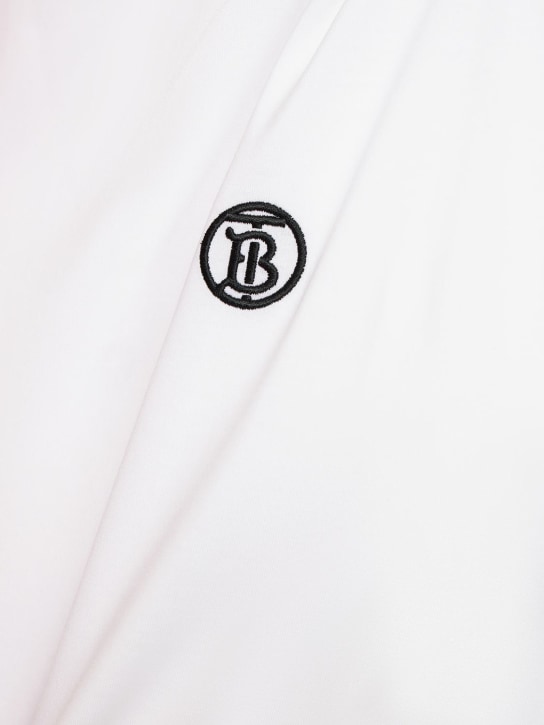 Burberry: T-shirt en jersey de coton à logo Parker TB - Blanc - men_1 | Luisa Via Roma