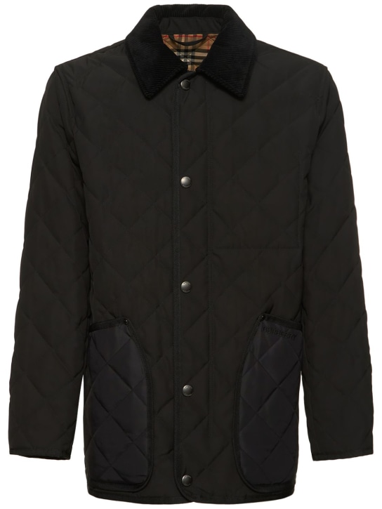 Burberry: Lanford quilted barn jacket - Black - men_0 | Luisa Via Roma