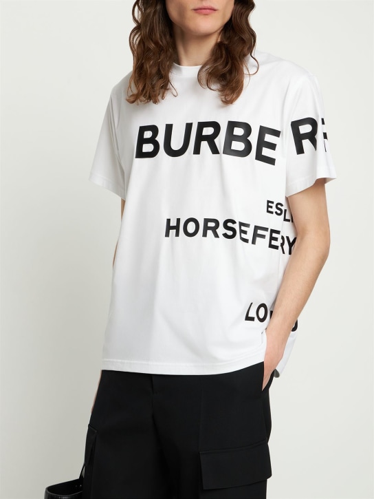 Burberry: Camiseta de algodón con logo - men_1 | Luisa Via Roma