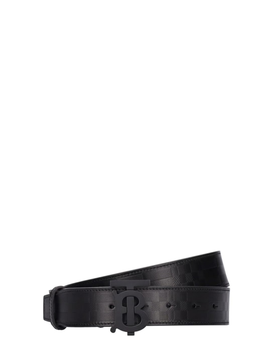 Burberry: Cintura con logo 35mm - Nero - men_0 | Luisa Via Roma