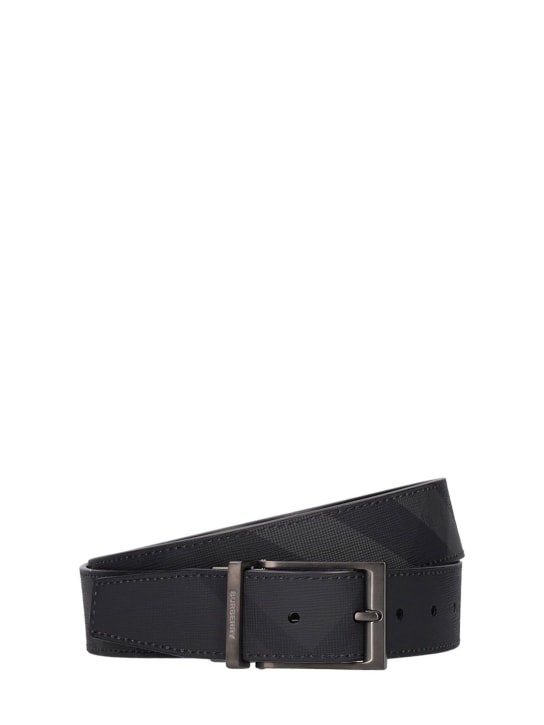 Burberry: 35mm Louis embossed belt - Black/Charcoal - men_0 | Luisa Via Roma