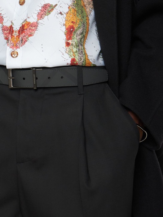 Burberry: 35mm Louis embossed belt - Black/Charcoal - men_1 | Luisa Via Roma
