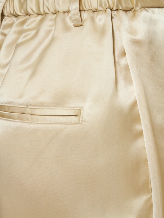 Deveaux: Pantalon ample en satin cupro Chloe - Ivoire - women_1 | Luisa Via Roma