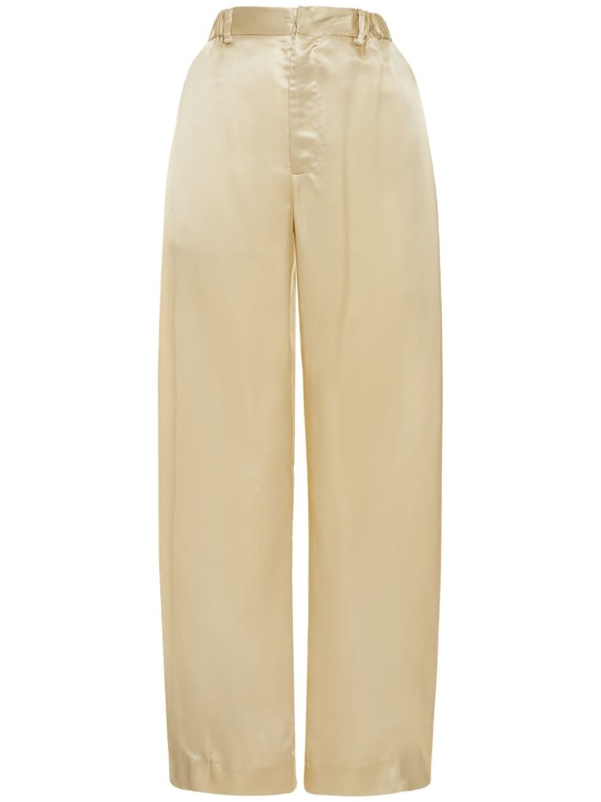 Deveaux: Pantalon ample en satin cupro Chloe - Ivoire - women_0 | Luisa Via Roma