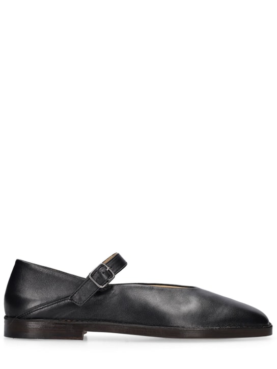 Lemaire: Leather ballerina shoes - Black - men_0 | Luisa Via Roma