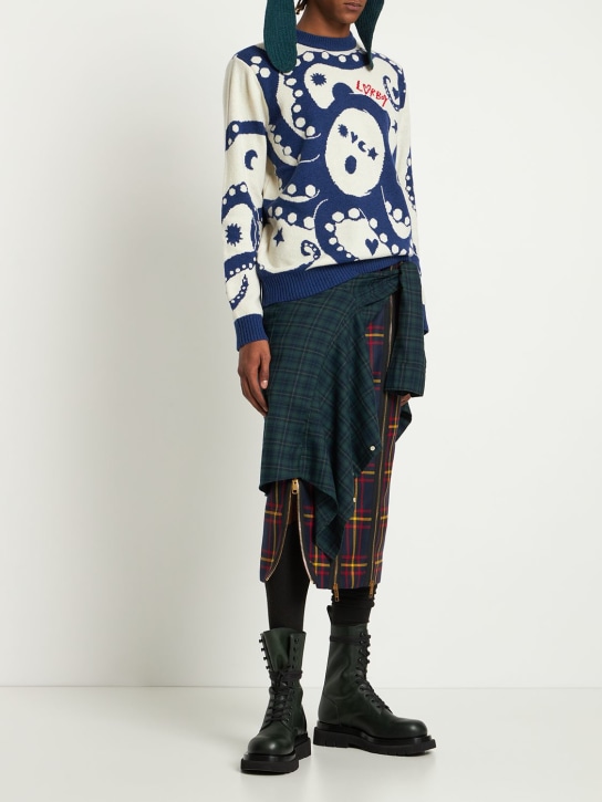 Charles Jeffrey LOVERBOY: Suéter de punto de lana y poliéster reciclado - men_1 | Luisa Via Roma
