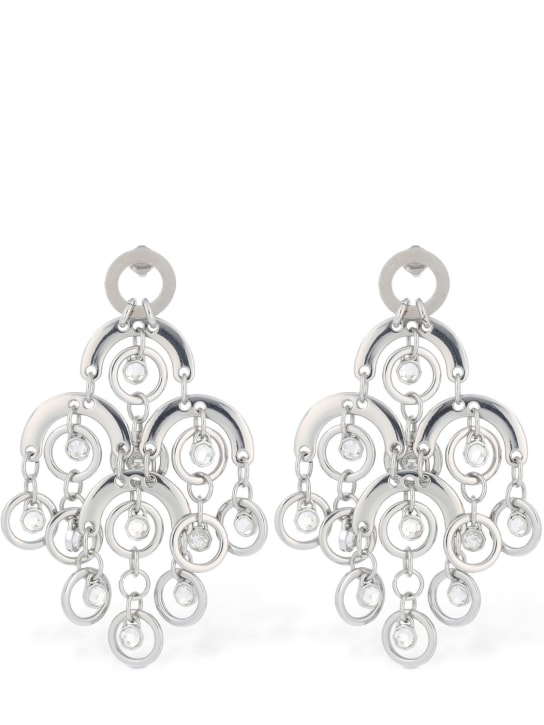 Rabanne: Sphere crystal chandelier earrings - Silver - women_0 | Luisa Via Roma