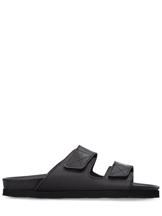 Faux leather hot sale slide sandals