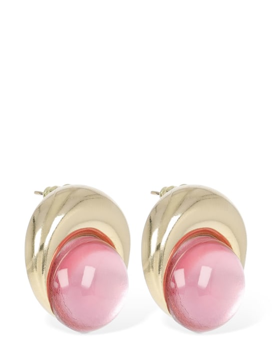 Marine Serre: Pendientes con perlas de imitación - Oro/Rosa - men_1 | Luisa Via Roma