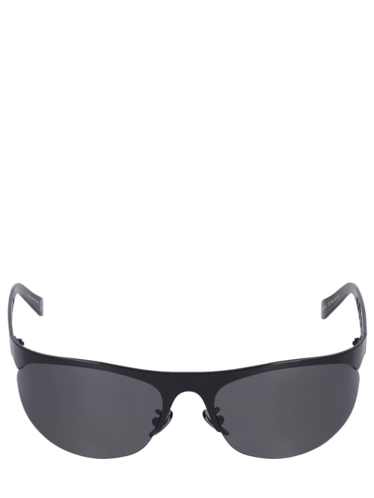 Marni: Salar De Uyuni Silver metal sunglasses - Black/Grey - women_0 | Luisa Via Roma