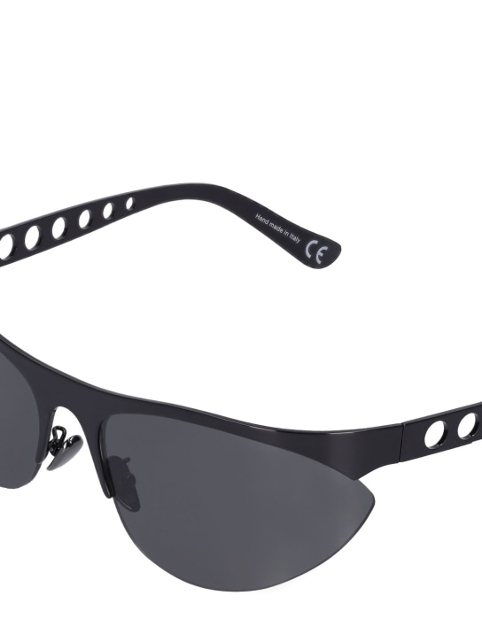 Marni: Salar De Uyuni Silver metal sunglasses - Black/Grey - women_1 | Luisa Via Roma
